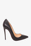 Christian Louboutin Black Leather Point Toe Heels Size 37.5