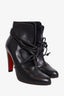 Christian Louboutin Black Leather S.I.T. Rain Ankle Boots Size 35.5