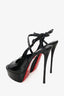 Christian Louboutin Black Patent So Jenlove Alta  Platform Sandals Size 40