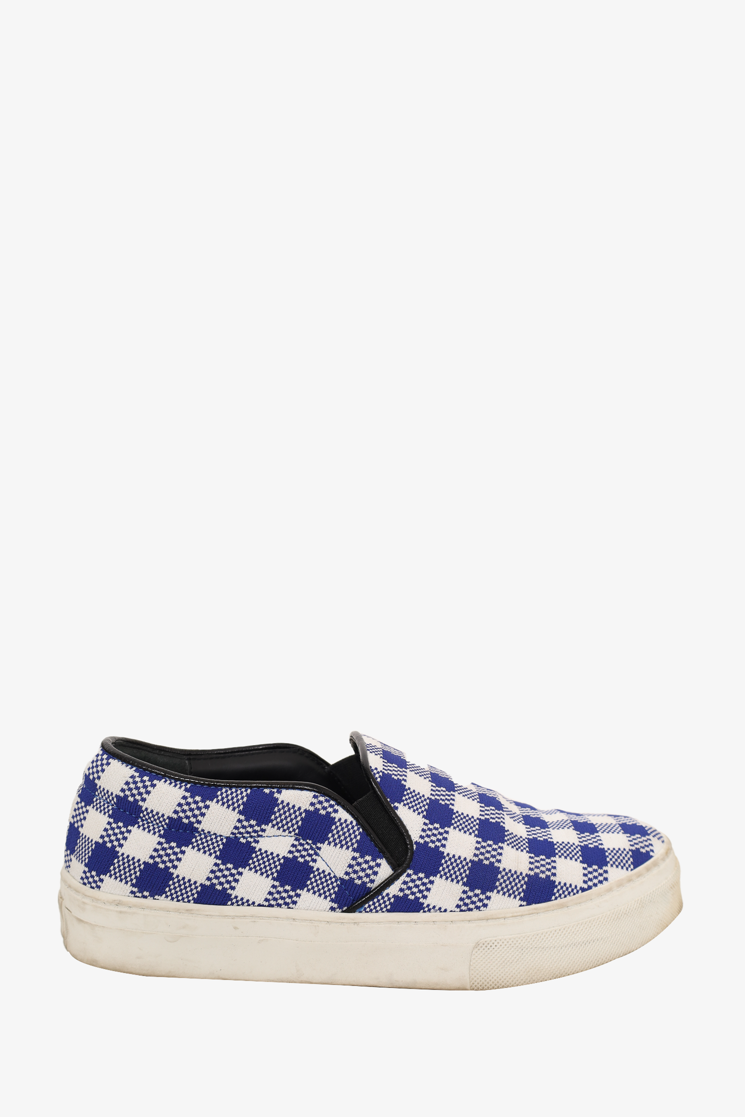 Celine Blue/White Plaid Slip-on Sneaker Size 37 - Main Image