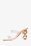 Cult Gaia PVC Strap 'Vivianne' Heeled Sandals with Gold Chain Heel Size 35