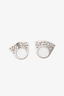 Custom Made 19K White Gold Barnacle Design Diamond Ring Set Size 5.5 x2