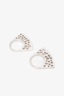 Custom Made 19K White Gold Barnacle Design Diamond Ring Set Size 5.5 x2