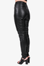 Danielle Guizio Black Faux Leather Belted Pants Size S