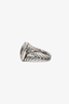 David Yurman Sterling Silver Champagne Citrine 11mm Albion Pave Diamond Cocktail Ring Size 8