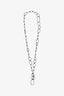 David Yurman Sterling Silver Oval Cable Link Necklace with Diamond Station