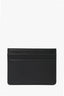 Dolce & Gabbana Black Leather/Grey Logo Jacquard Card Holder