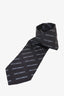 Dolce & Gabbana Navy/Blue Logo Striped Tie