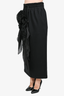 Dries Van Noten Black Cotton Drawstring Flower Appliqué Maxi Skirt Size M