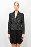 Dries Van Noten Black Floral Embossed Blazer Size 40
