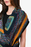 Dries Van Noten Black/Multicolour Striped Wool Wrap Knit Vest Size S