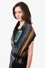 Dries Van Noten Black/Multicolour Striped Wool Wrap Knit Vest Size S