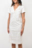 Dries Van Noten White Metallic Midi Dress Size 36