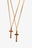 Dsquared2 Gold Toned Double Cross Necklace