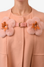 Fendi Pink Cashmere/Mink Flower Detail Cape Size 38