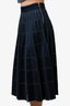 Elisabetta Franchi Denim Cut-Out Flared Midi Skirt Size 40