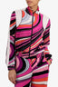 Emilio Pucci Pink/Multicolor Velvet Printed Jacket + Pant Tracksuit Set Size 34/36