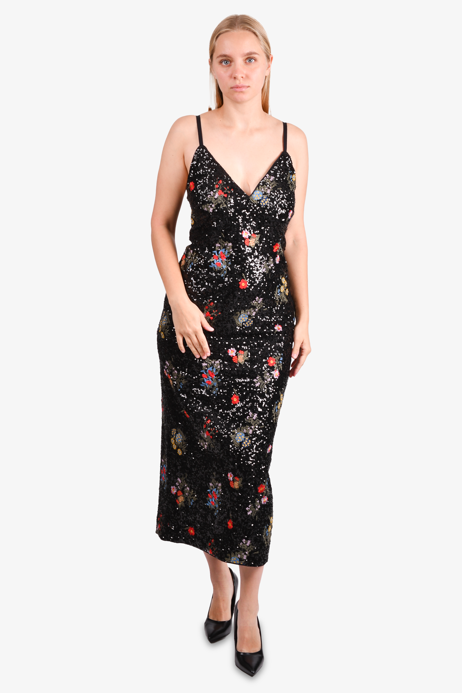 Erdem X H&M Black Floral Print Embellished Maxi Dress Size 6 – Mine & Yours
