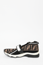 Fendi Black/Brown Fabric Zucca "Love" Sneakers Size 37.5