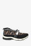 Fendi Black/Brown Fabric Zucca "Love" Sneakers Size 37.5