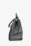 Fendi Black Grained Leather Large Peekaboo Top Handle Tote Bag