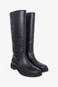 Fendi Black Leather FF Logo Knee High Boots Size 38.5