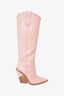 Fendi Pink Crocodile Embossed Ankle Boots Size 38