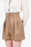 Fendi Tan Cashmere/Wool 'FF' Shorts Size 36