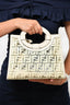 Fendi White Zucca PVC Small 'Runaway' Top Handle Bag w/ Strap