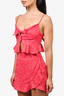 For Love and Lemons Pink Star Sleeveless Wrap Mini Skirt Set Size XS