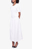 Ganni White Cotton Pleated Maxi Dress Size 40