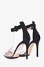 Gianvito Rossi Black/Silver Suede and PVC Ankle Strap Sandals Size 36