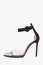 Gianvito Rossi Black/Silver Suede and PVC Ankle Strap Sandals Size 36