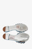 Giuseppe Zanotti Blue Rhinestone Embellished Flat Sandals Size 38