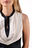 Givenchy 2012 Black/White Silk V-Neck Knee Length Dress Size 38