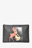 Givenchy Black Coated Canvas Bambi Clutch