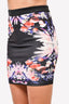 Givenchy Black/Purple Floral Cotton Mini Skirt Size S