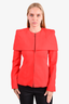 Givenchy Red Zip-Up Over Lay Blazer Size 36