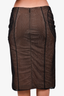 Gucci 2001 Black/Nude Vintage Mesh Pencil Skirt Size 42