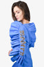 Gucci 2016 Blue Sequin Ruffle 'Modern' One-Shoulder Midi Dress Size 38