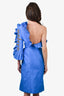 Gucci 2016 Blue Sequin Ruffle 'Modern' One-Shoulder Midi Dress Size 38