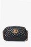 Gucci Black Chevron Leather GG Marmont Small Camera Bag