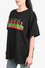 Gucci Black Cotton Web Logo T-Shirt Size S Mens