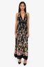 Gucci Black Floral Print Maxi Dress with Pearl Embellished Size 42