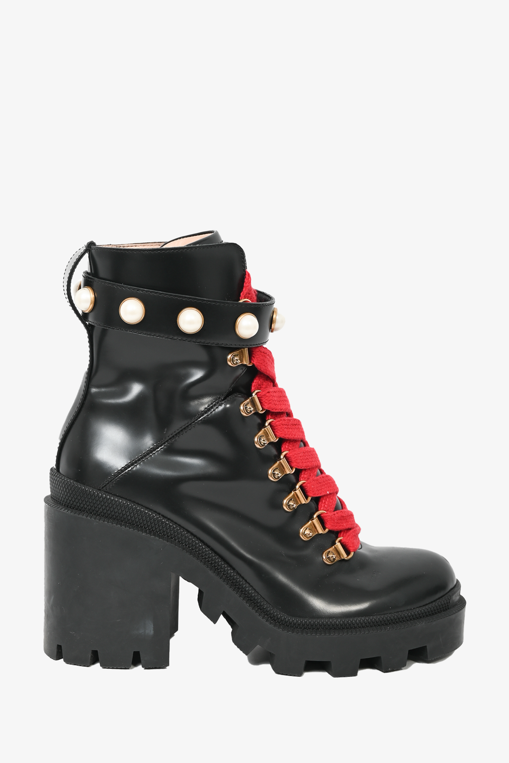 Gucci leather combat sales boot