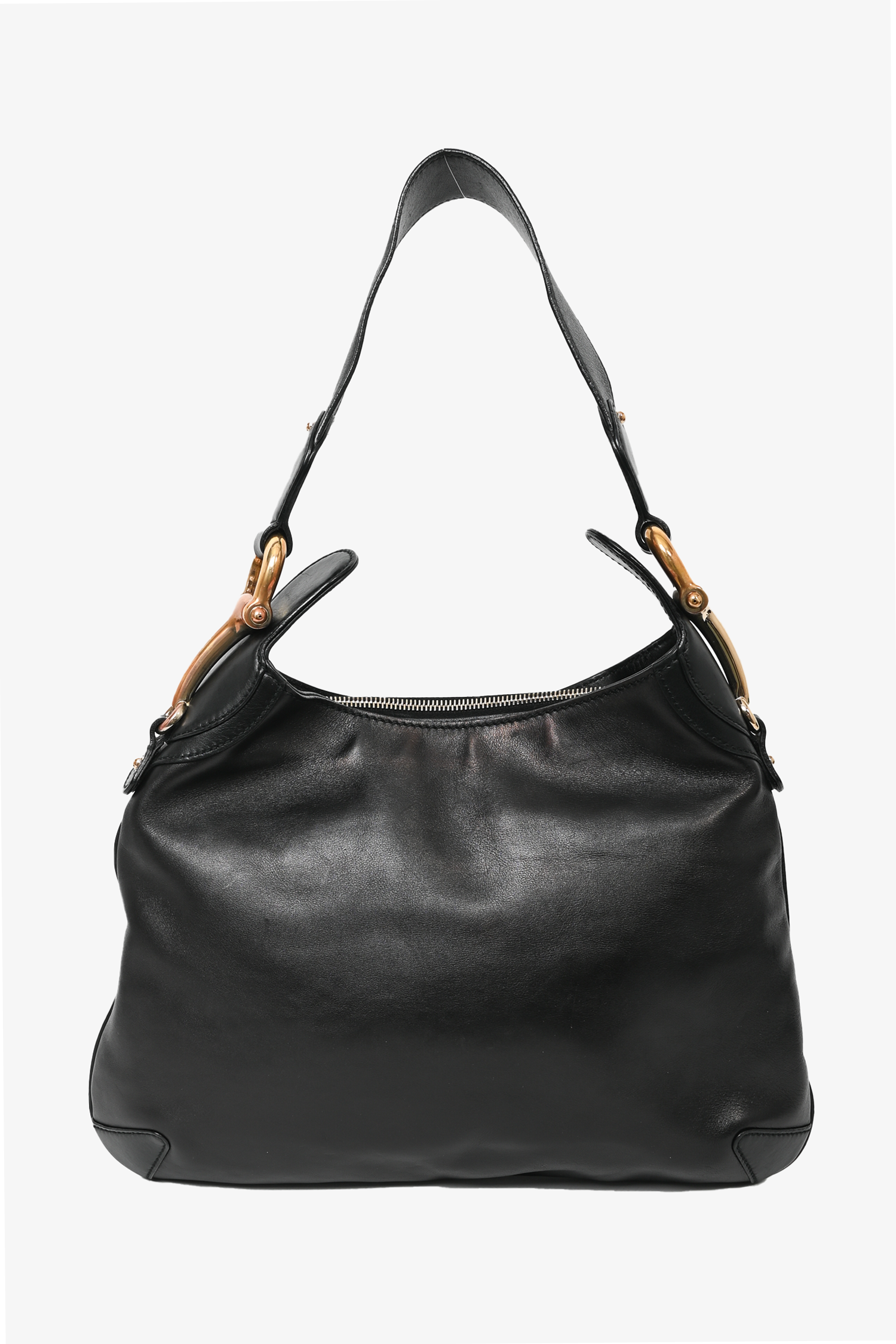 Gucci black leather hobo bag shop