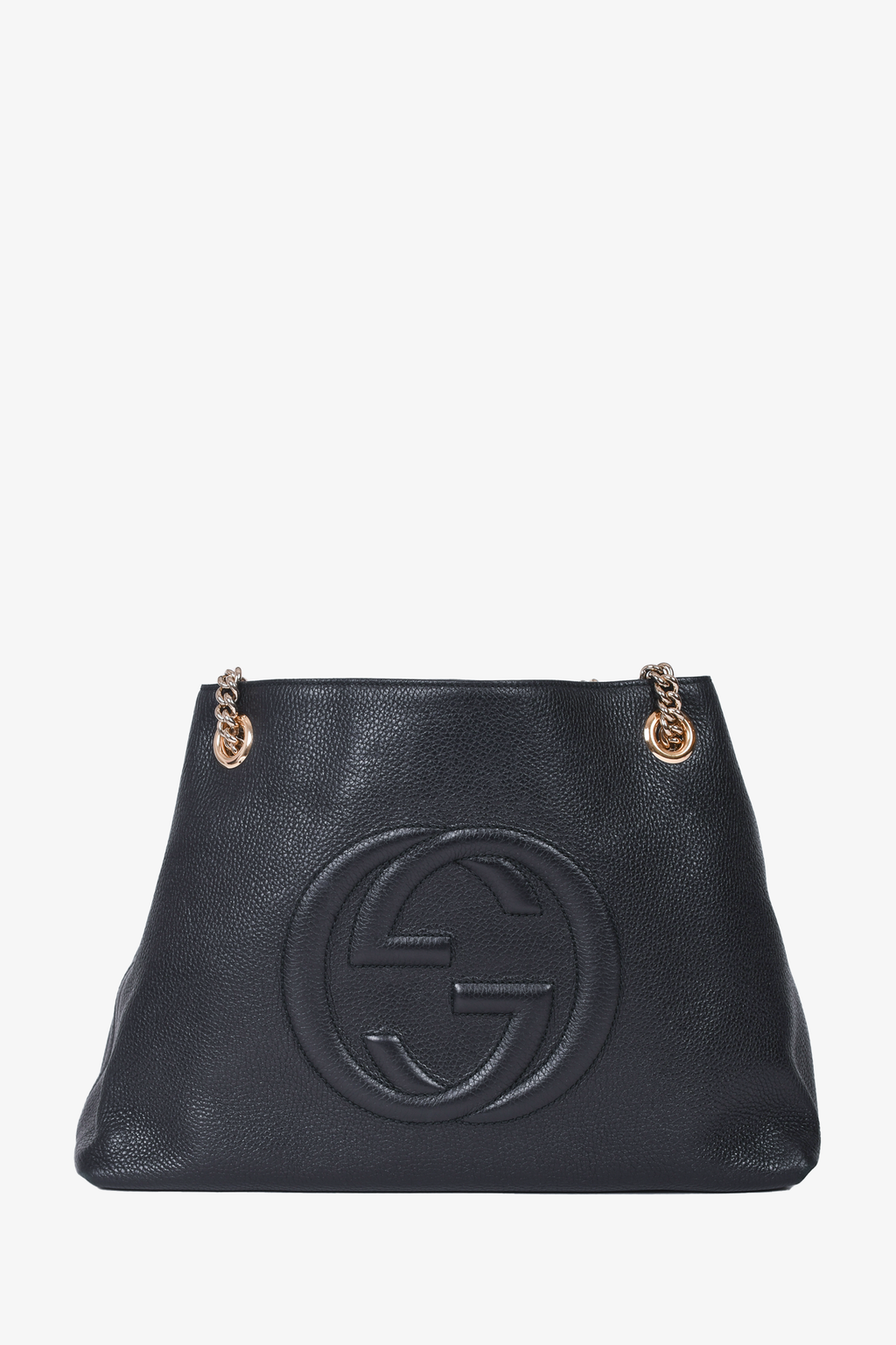 Gucci Black Leather Soho Chain Tote Bag