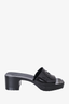 Gucci Black Rubber Logo Heeled Sandals Size 38