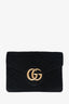 Gucci Black Velvet GG Marmont Wallet on Chain