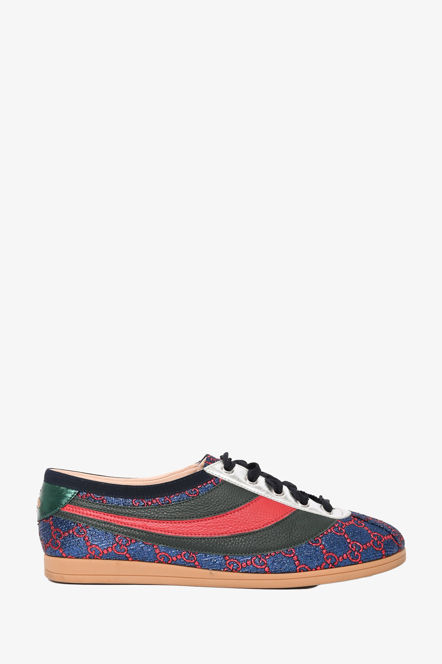 Gucci Blue Red Sparkly Web Falacer Sneakers Size 40 Mine Yours